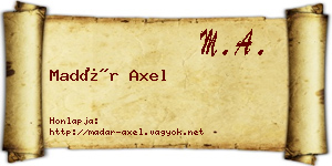 Madár Axel névjegykártya
