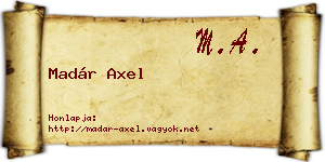 Madár Axel névjegykártya