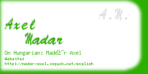 axel madar business card